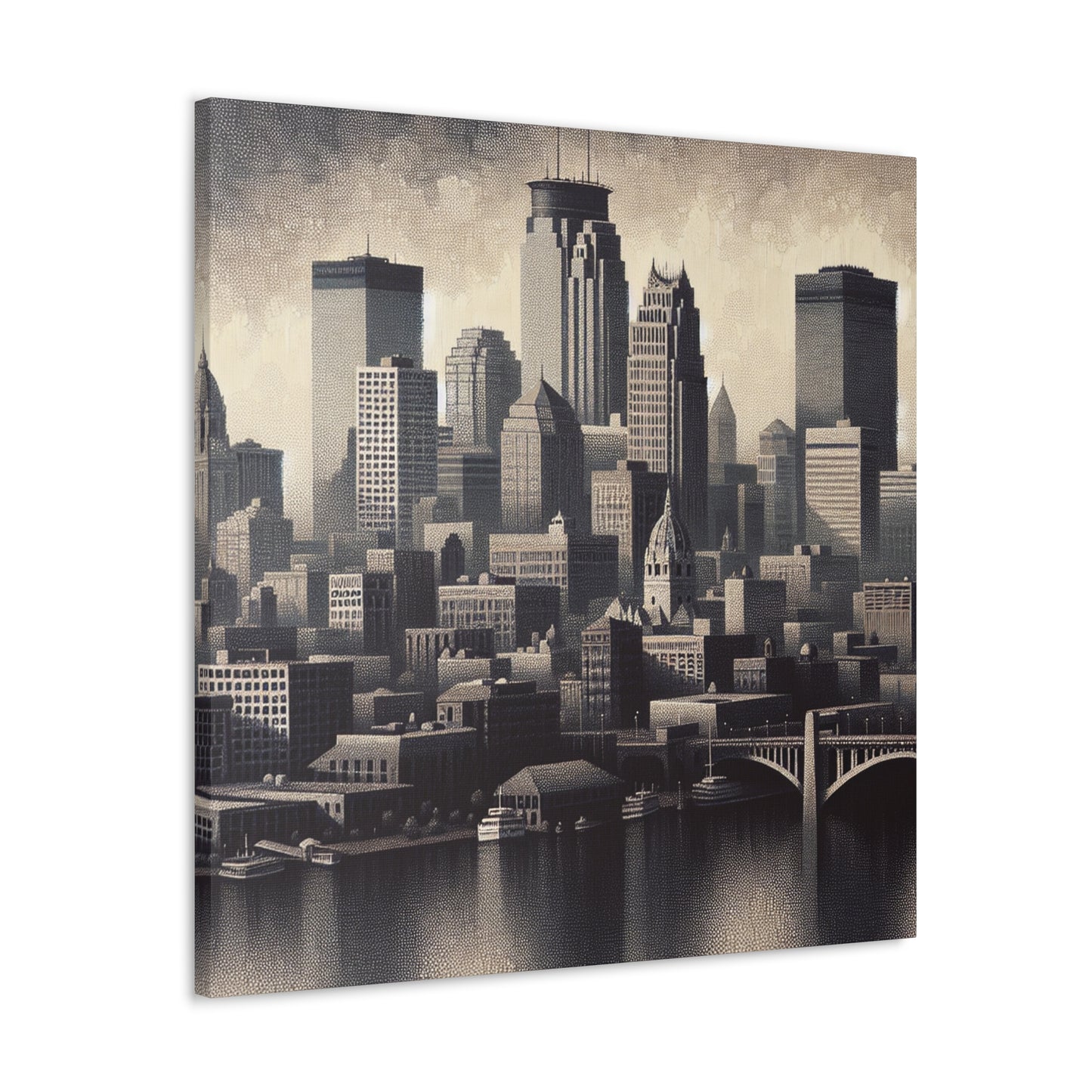 "Twilight Tapestry: Urban Hues" - Canvas