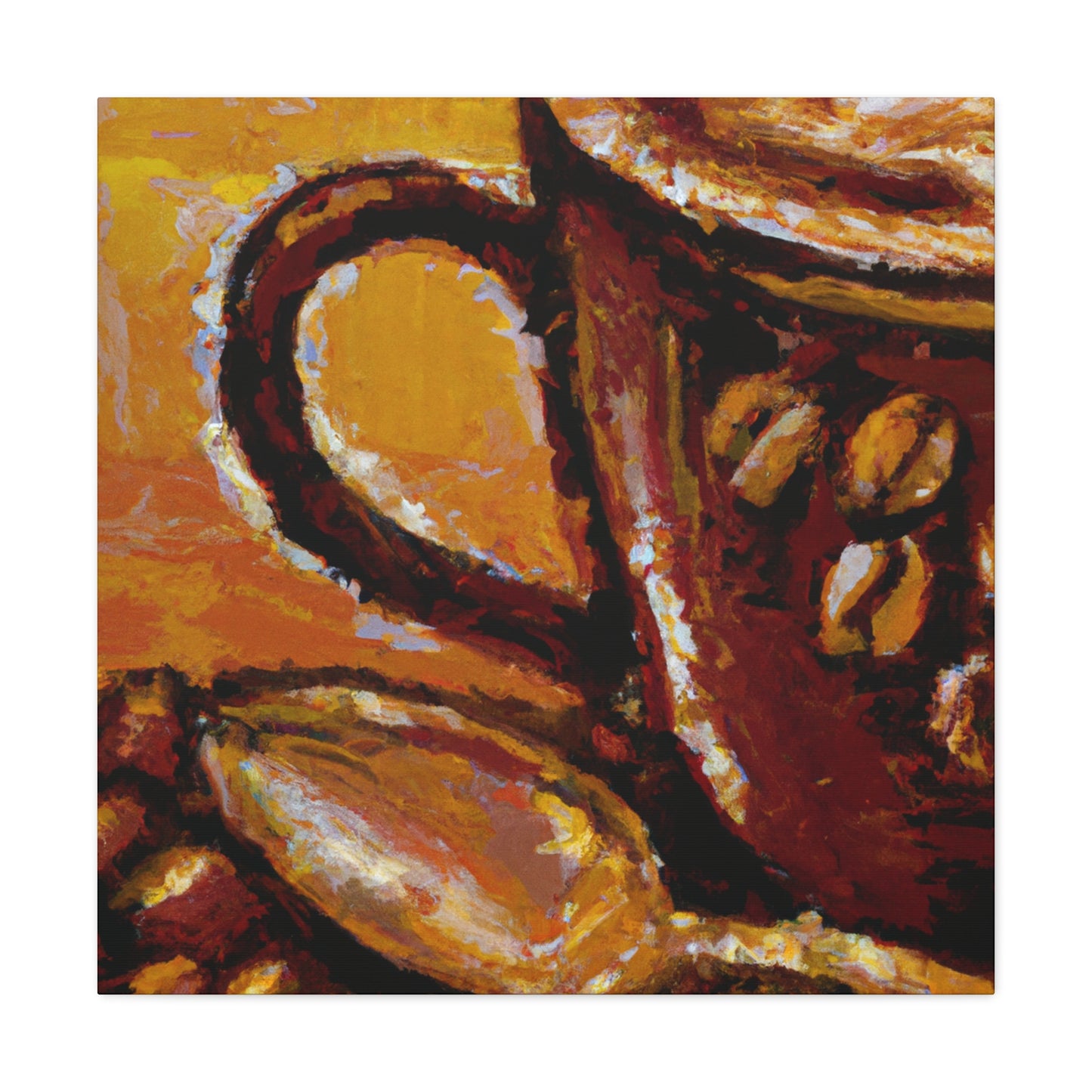 "Coffee: Impressionistic Sip" - Canvas