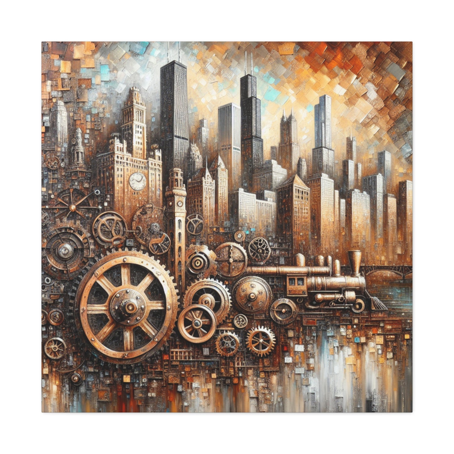 "Industrial Dreams Unveiled" - Canvas