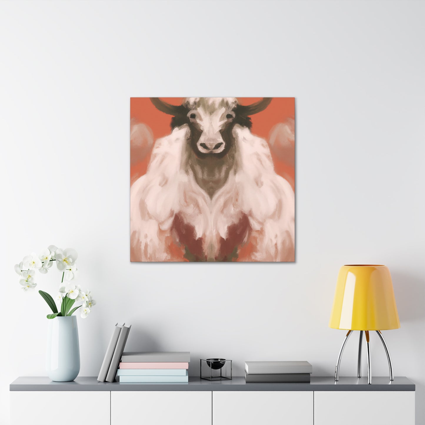 Yak at Sunset Reflection - Canvas