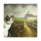 Sleeping Barn Cat Dreaming - Canvas