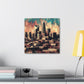 Carolinas tumultuous cityscape blending. - Canvas