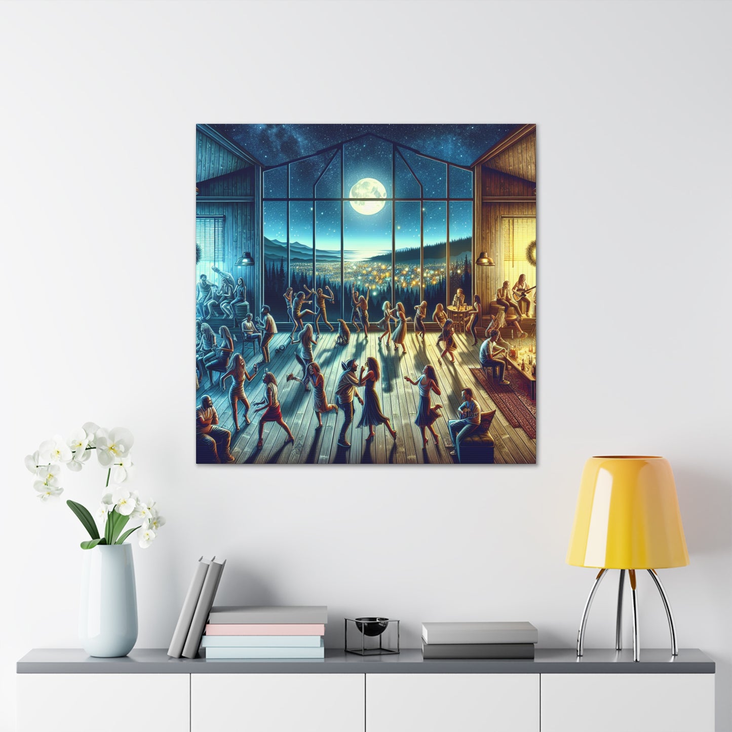 "Pixelated Night Frenzy" - Canvas