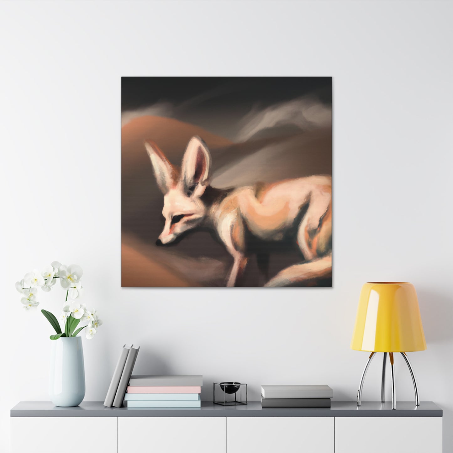 "Fennec Fox Sunrise Glow" - Canvas