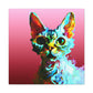 Devon Rex Portrait emot. - Canvas