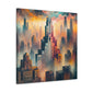 Cityscape Symphony: Gilded Chicago - Canvas