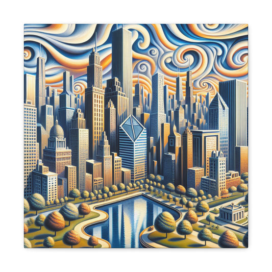 "Concrete Dreamscape Chicago" - Canvas