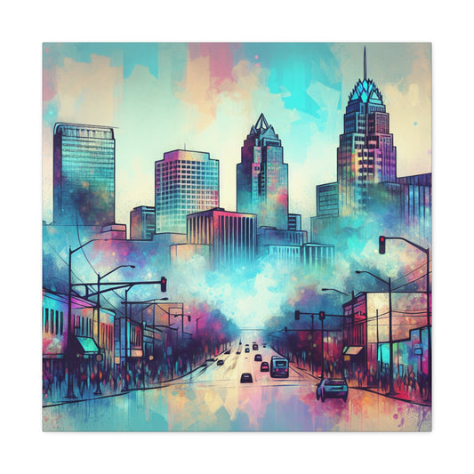 "Vibrant Raleigh Mosaic" - Canvas