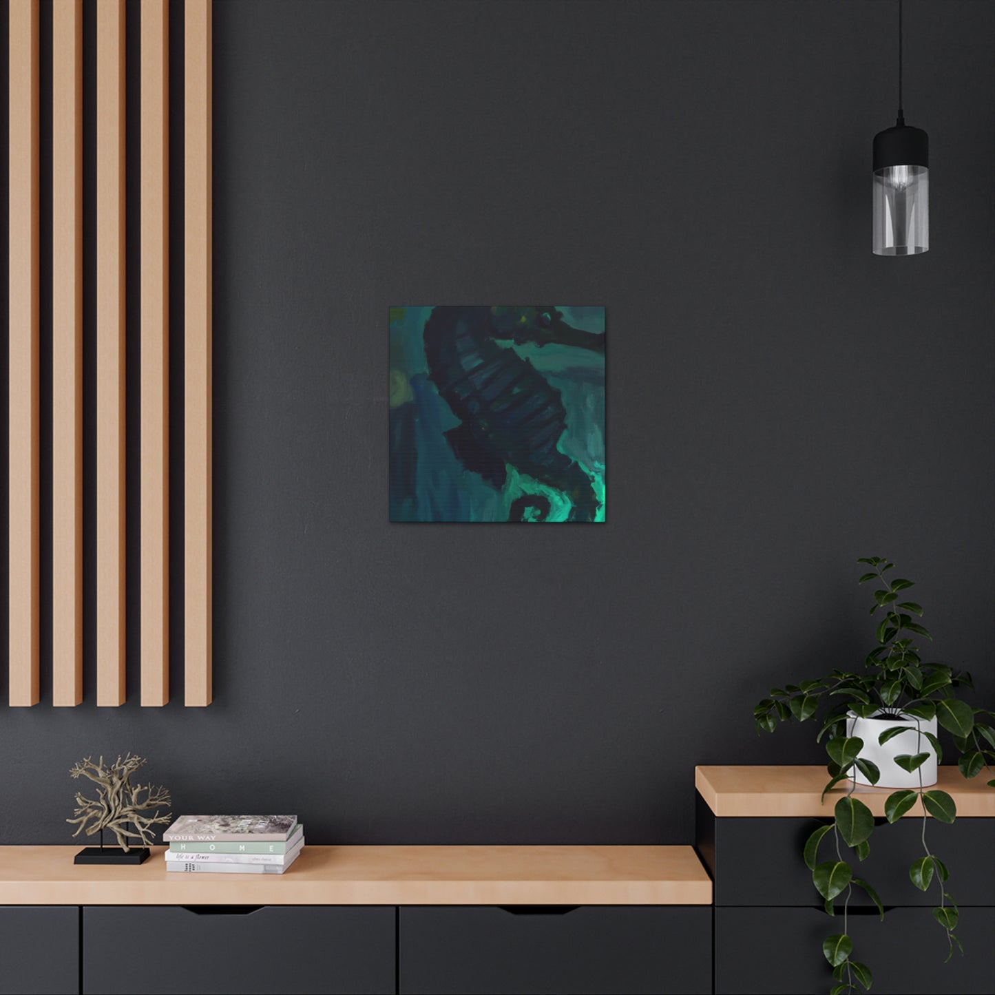 Seahorse in Turquoise - Canvas