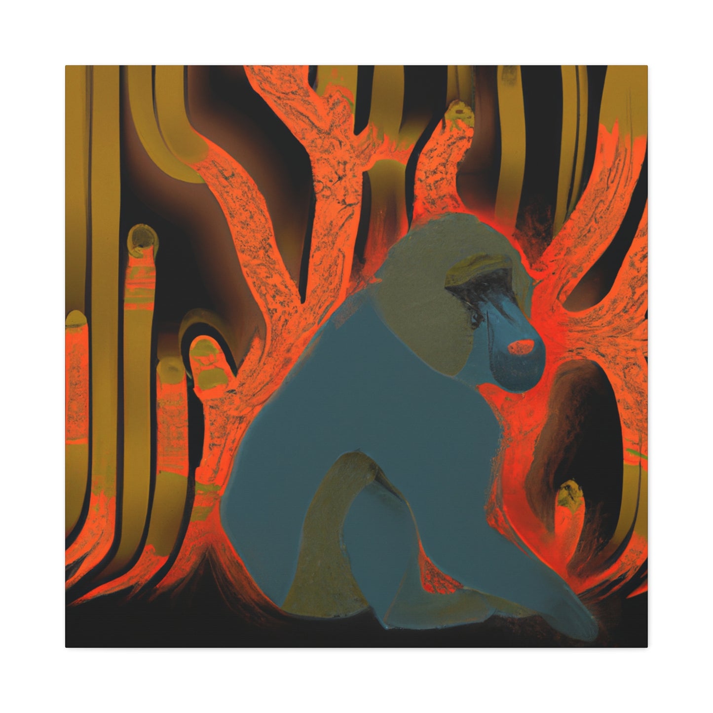 "Baboon In Art Deco" - Canvas