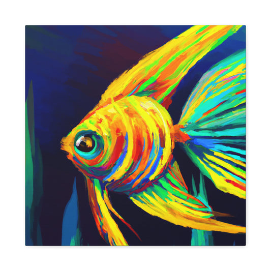 "Angelfish Dreaming Blue" - Canvas