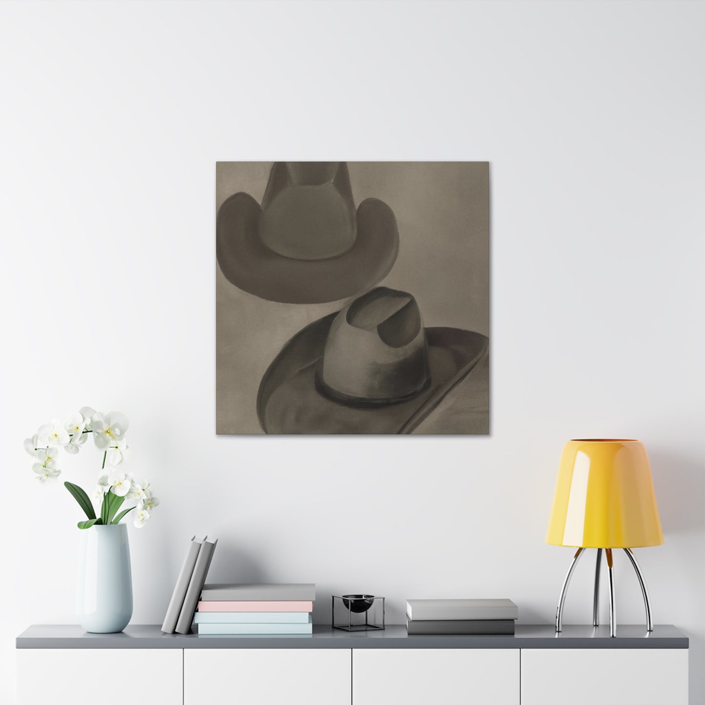 "Cowboy Hat Scene Emerges" - Canvas