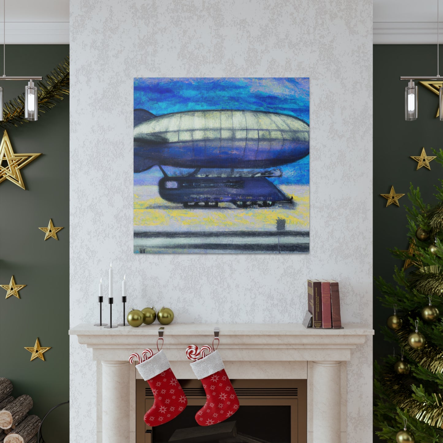 "Lofty Art Deco Blimp" - Canvas