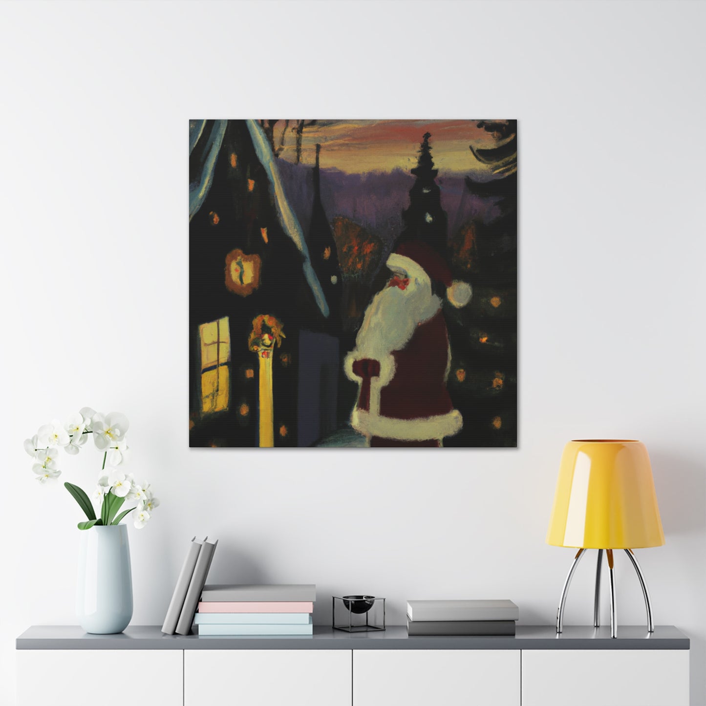 Santa's Winter Scene - Canvas