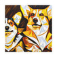 "Corgis in Art Deco" - Canvas