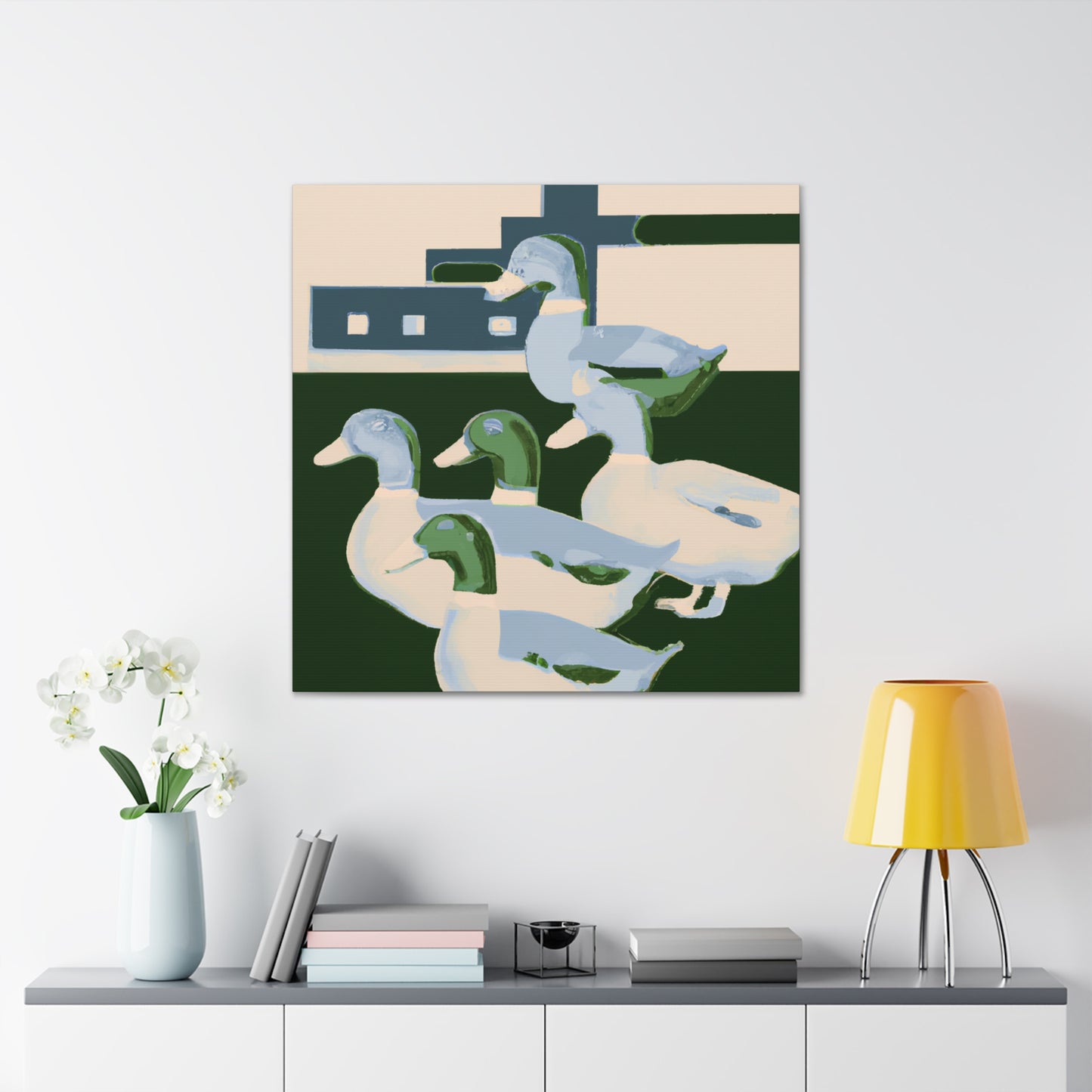 "Duck in Deco Style" - Canvas