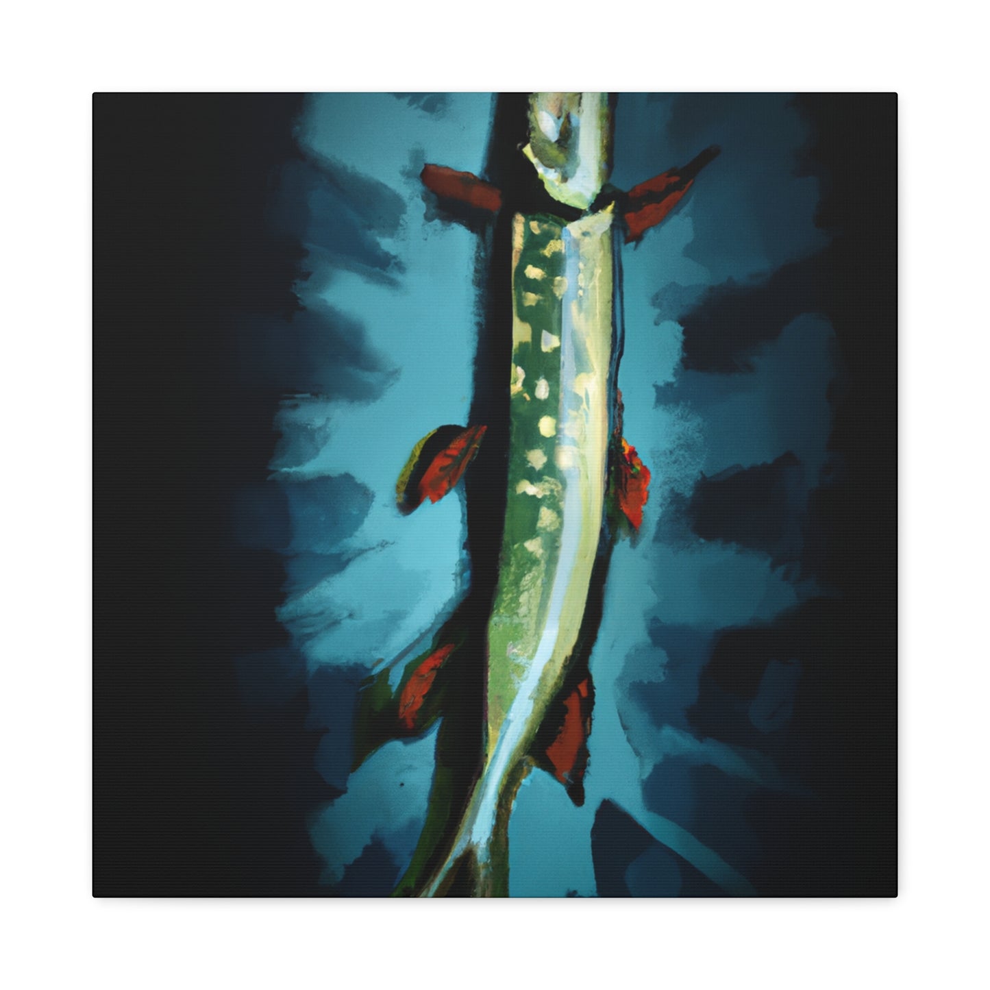 Pike Fish Reflection Piece - Canvas