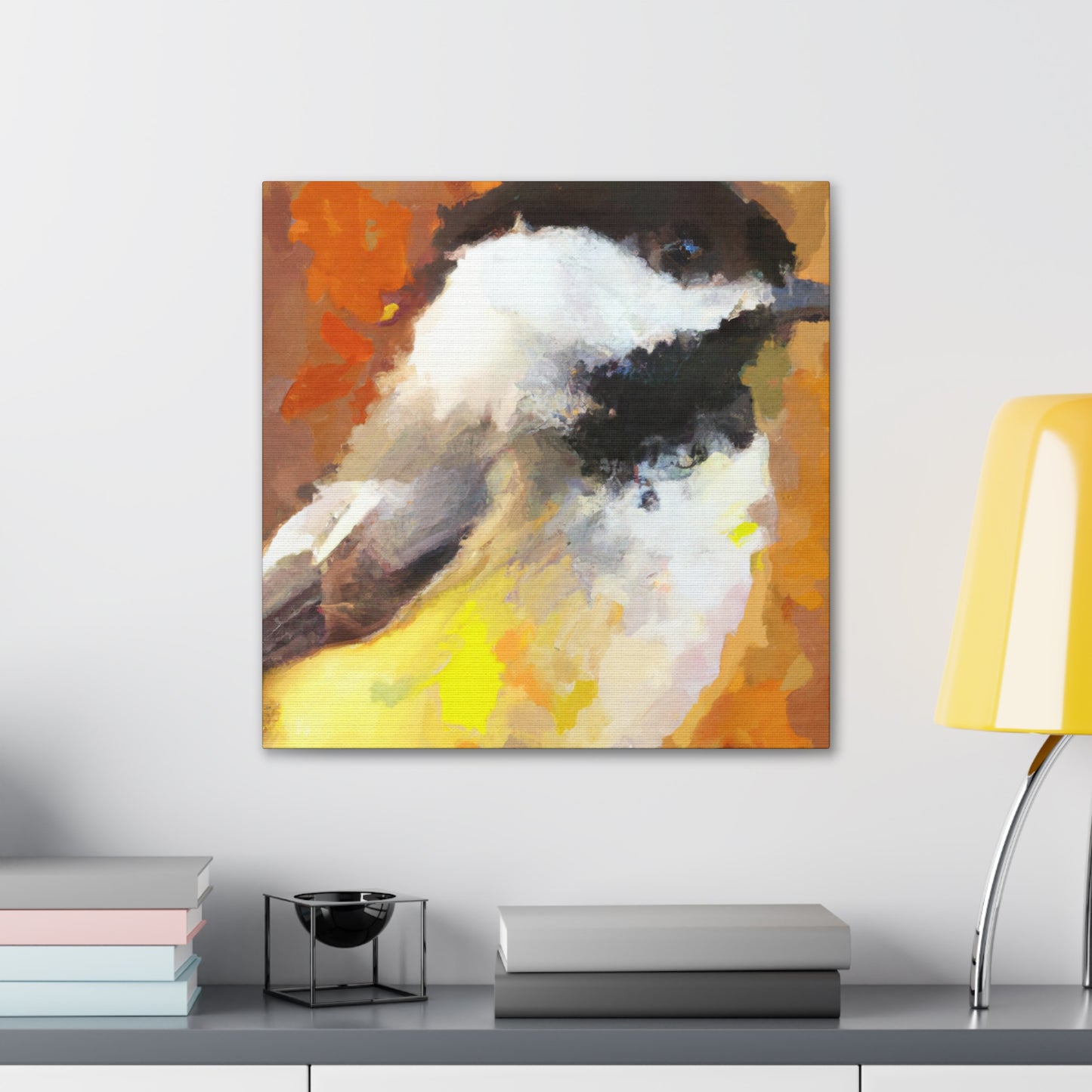 "Chickadee in Flux" - Canvas