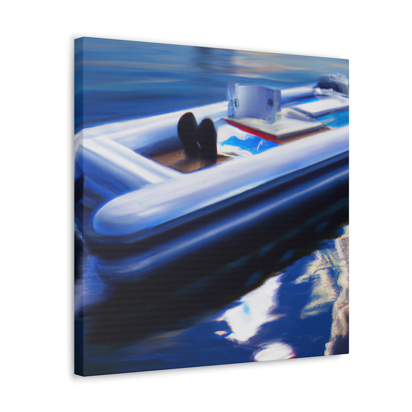 Pontoon Boat Sunrise. - Canvas