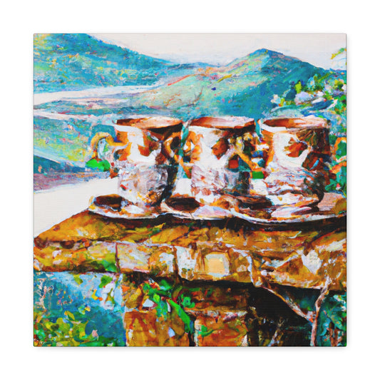 "Tea Cup Sunrise Symphony" - Canvas