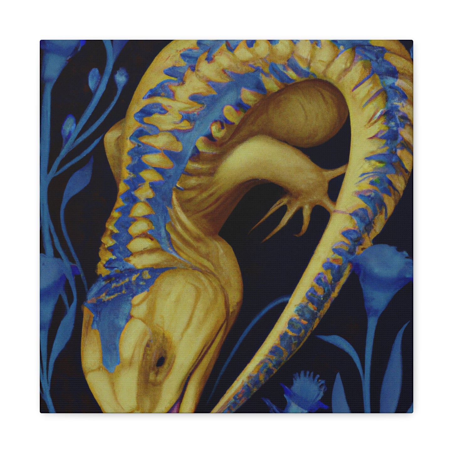 "Blue-Tongued Skink Oasis" - Canvas