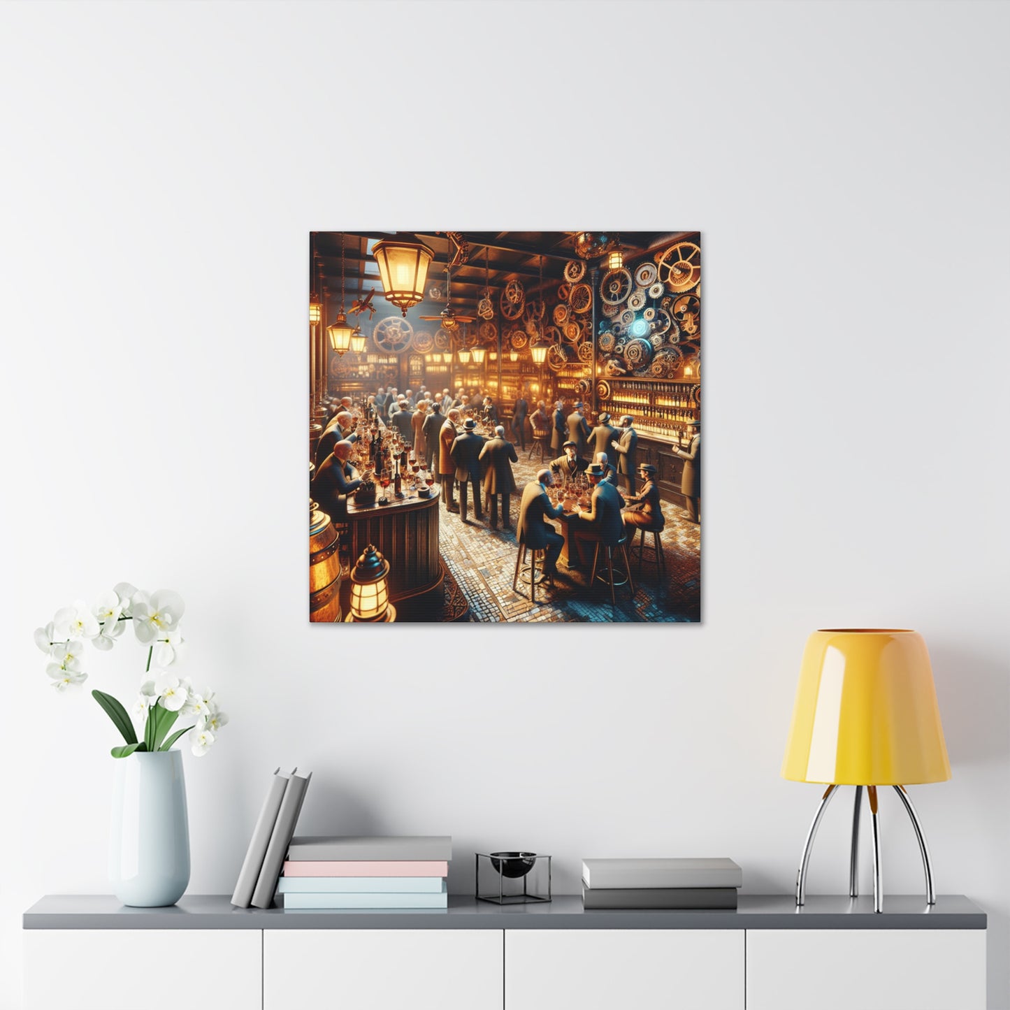 "Clockwork Revelry: Vintage Soirée" - Canvas