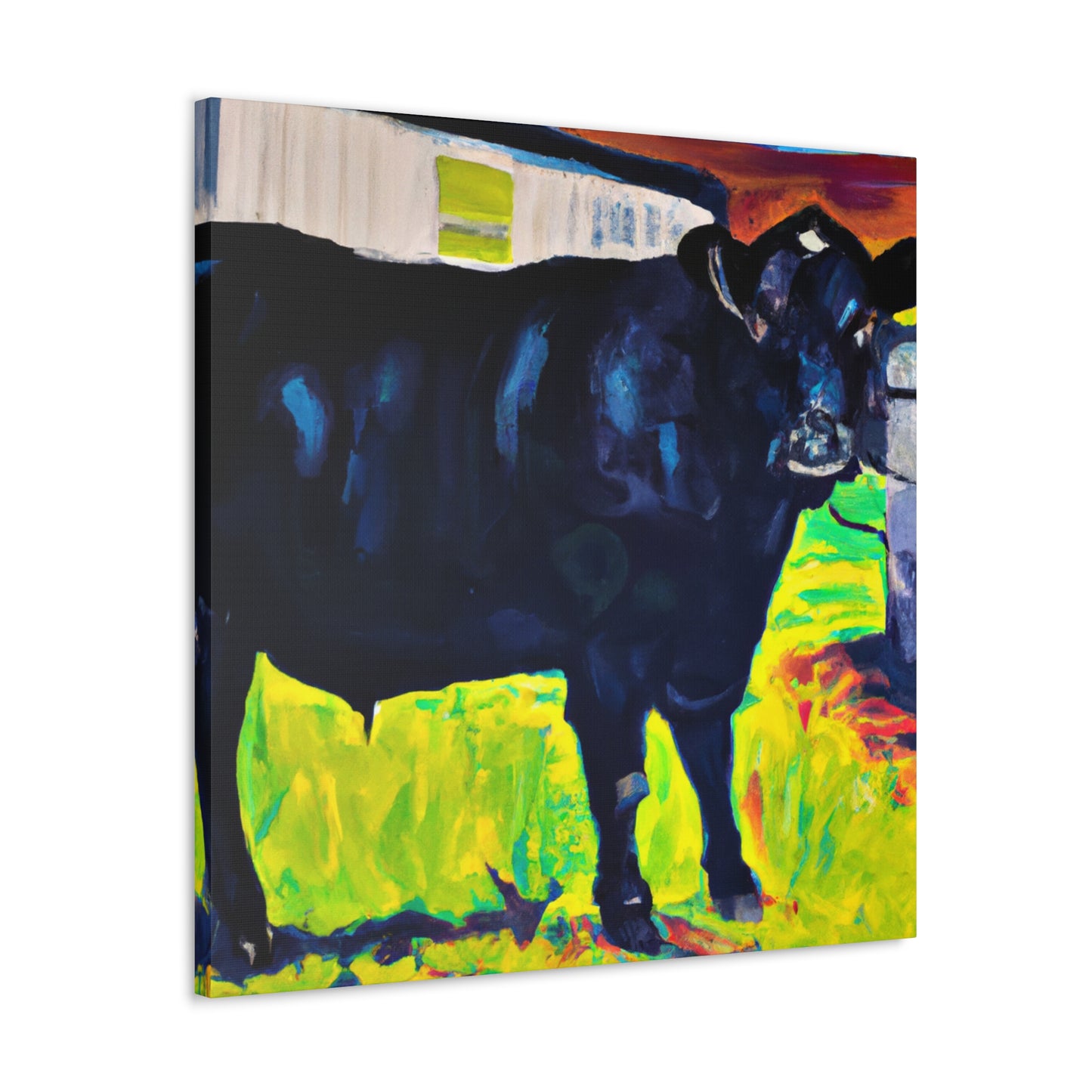 "Herding Black Angus Cattle" - Canvas