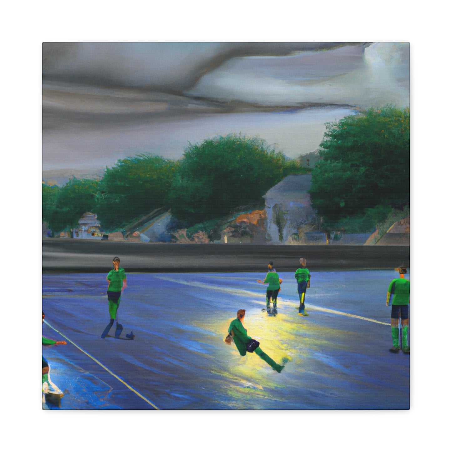 Playing Soccer Reflection - Canvas