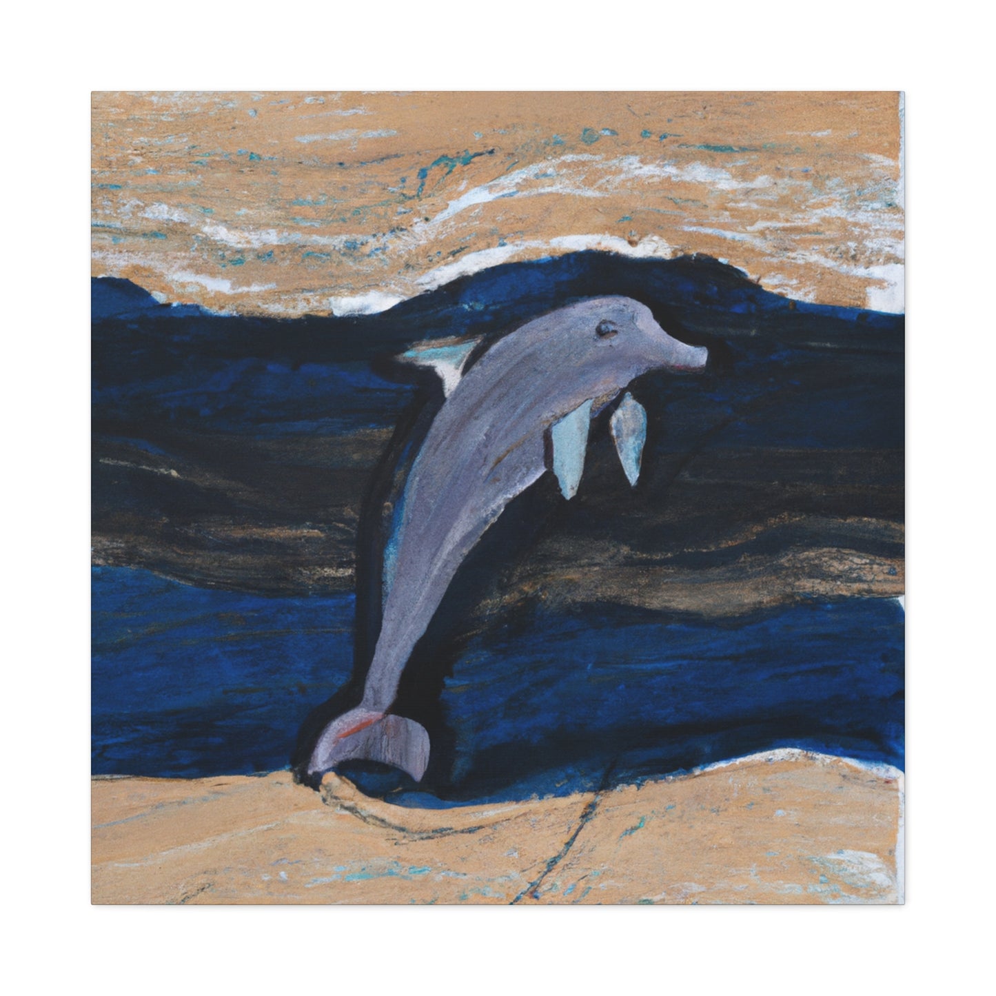 "Dolphins in Simplicity". - Canvas