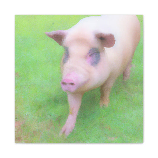 Pig With Pink Skin - Canvas