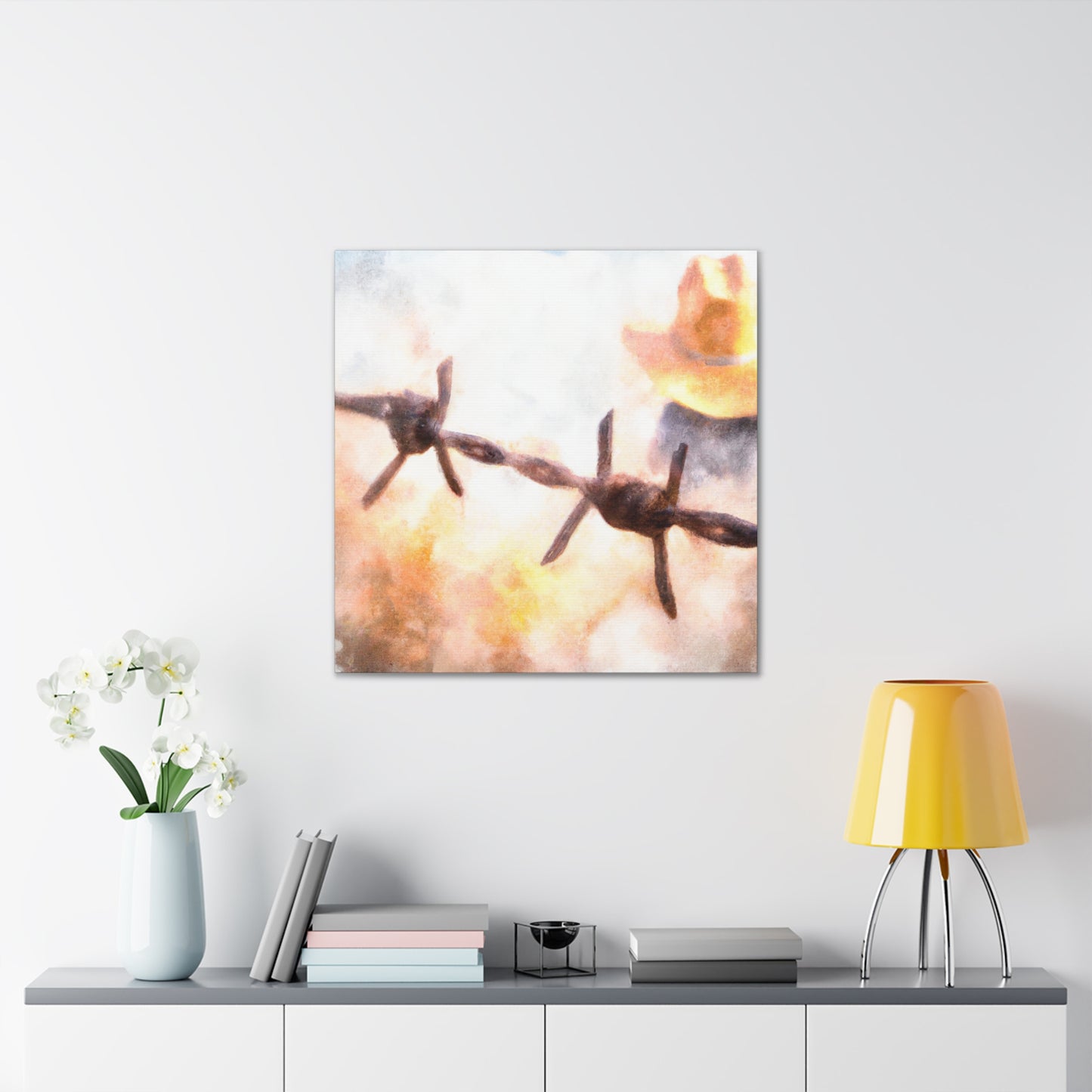 Barbed Wire Fencescape - Canvas