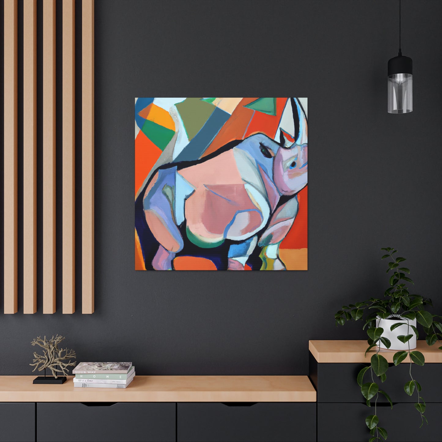 Indian Rhinoceros Melody - Canvas