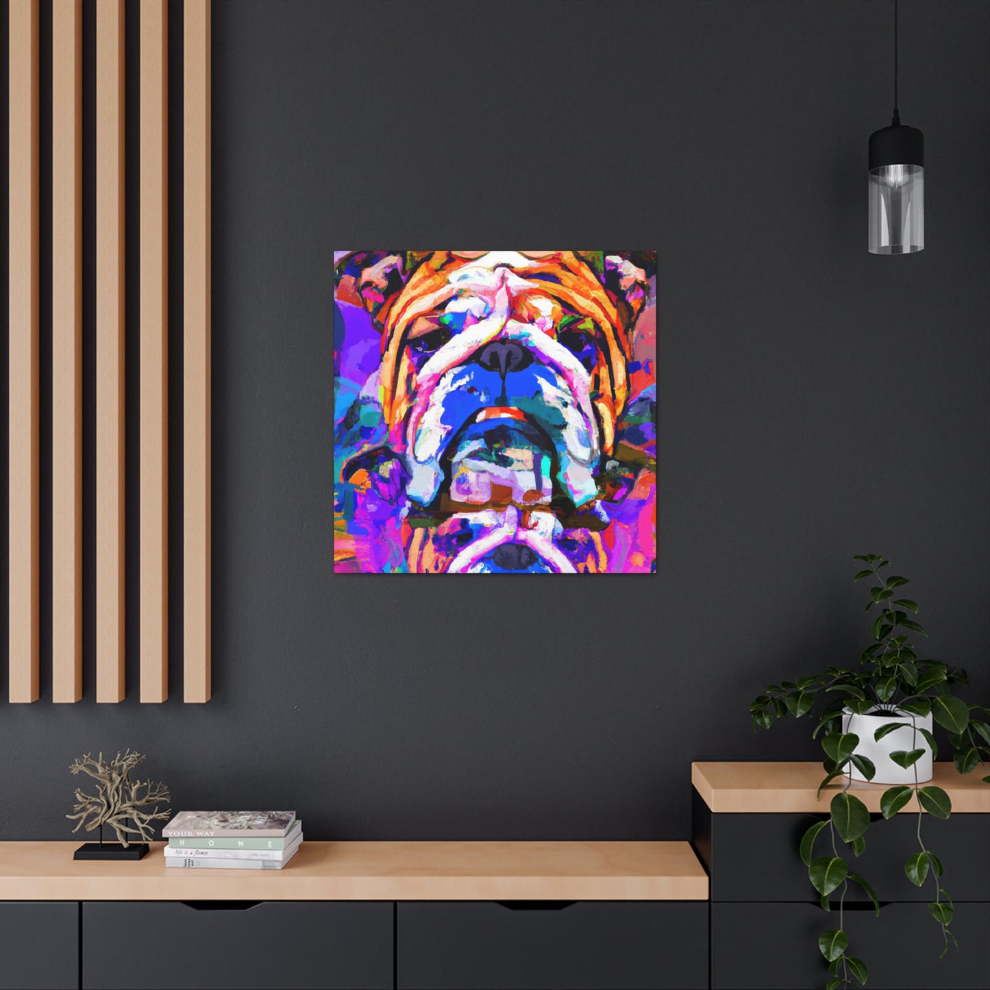 "English Bulldog Portrait" - Canvas