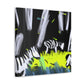 "Zebra on Abstract Canvas" - Canvas