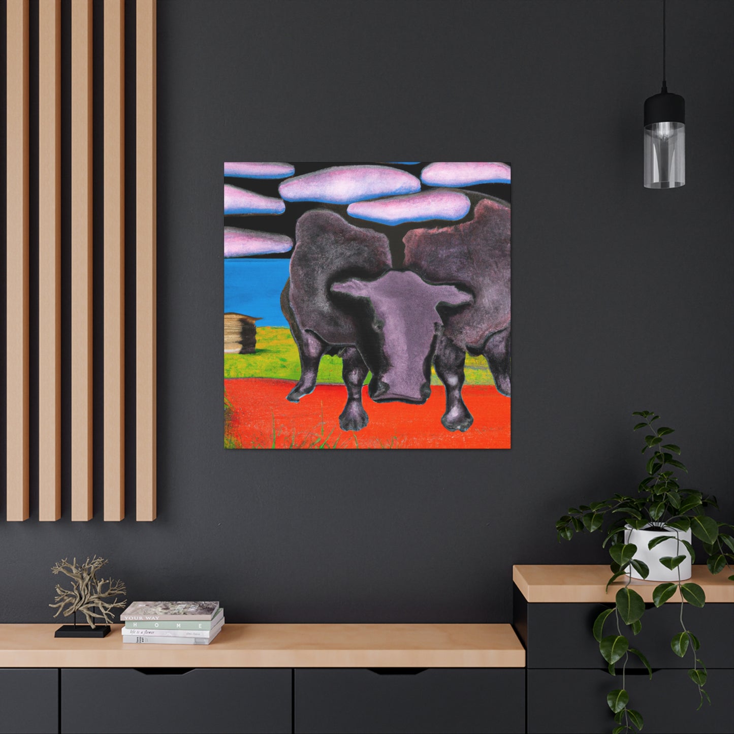 "Black Angus Dreamscape". - Canvas