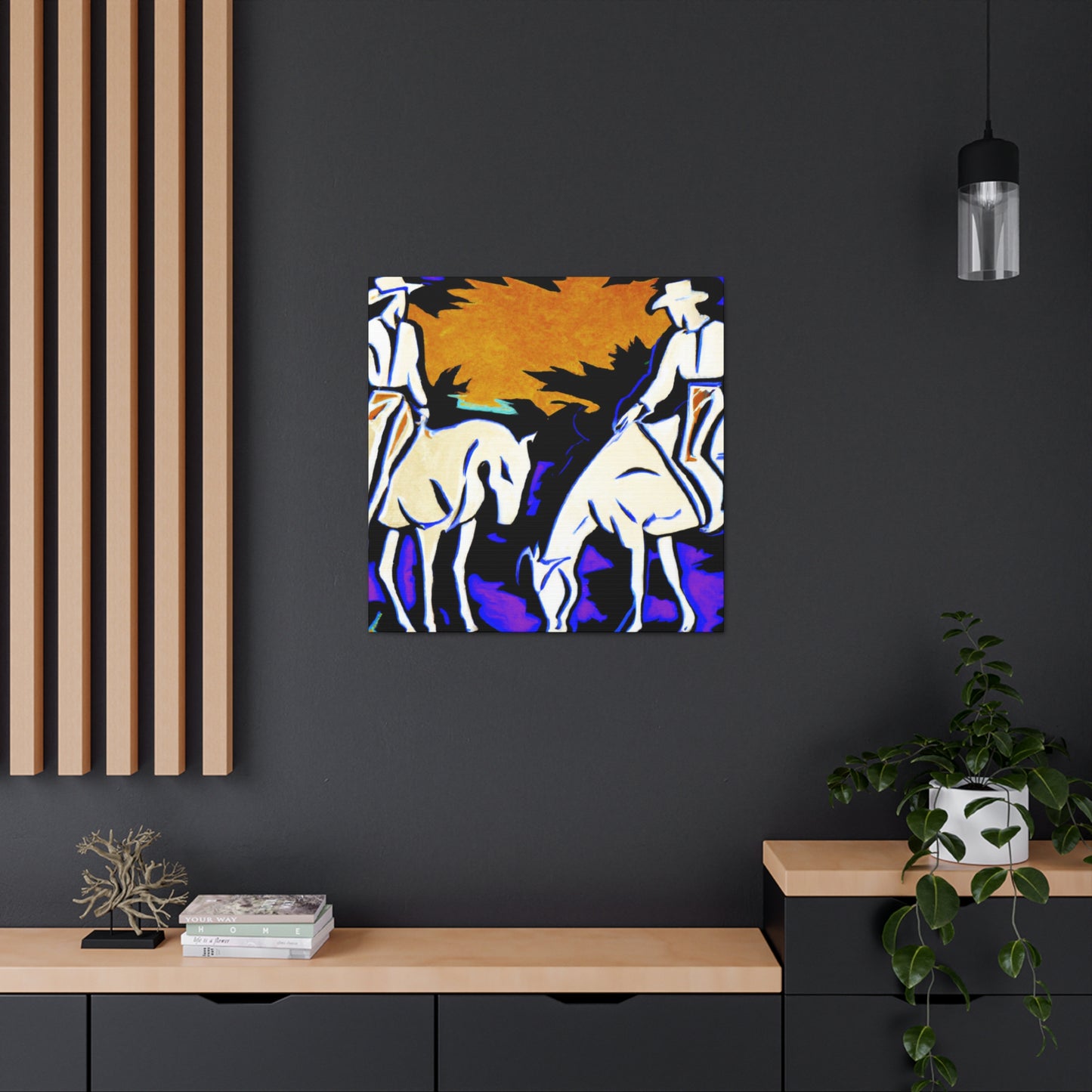 "Horses in Pasture Scene" - Canvas