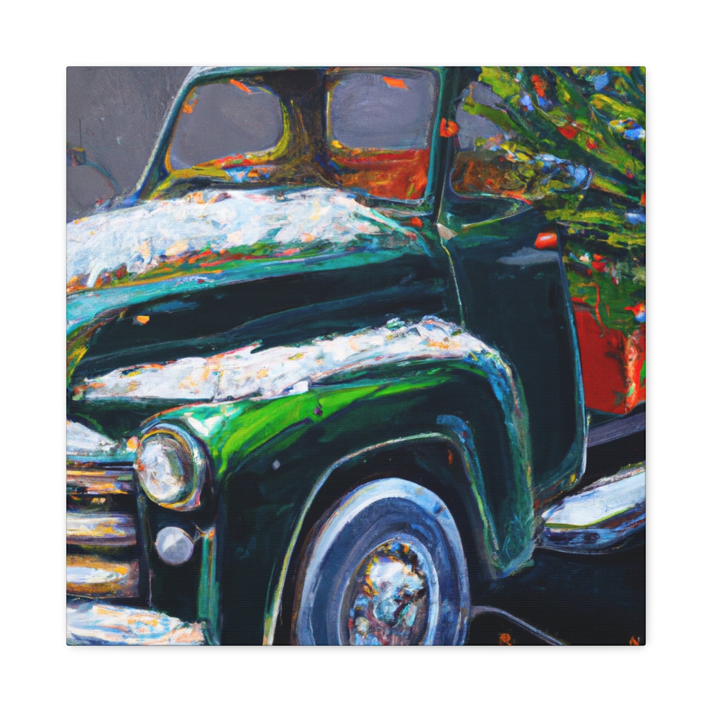 "Vintage Christmas Truck" - Canvas