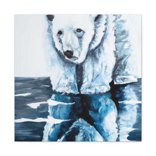 "Polar Bear in Snow" - Canvas