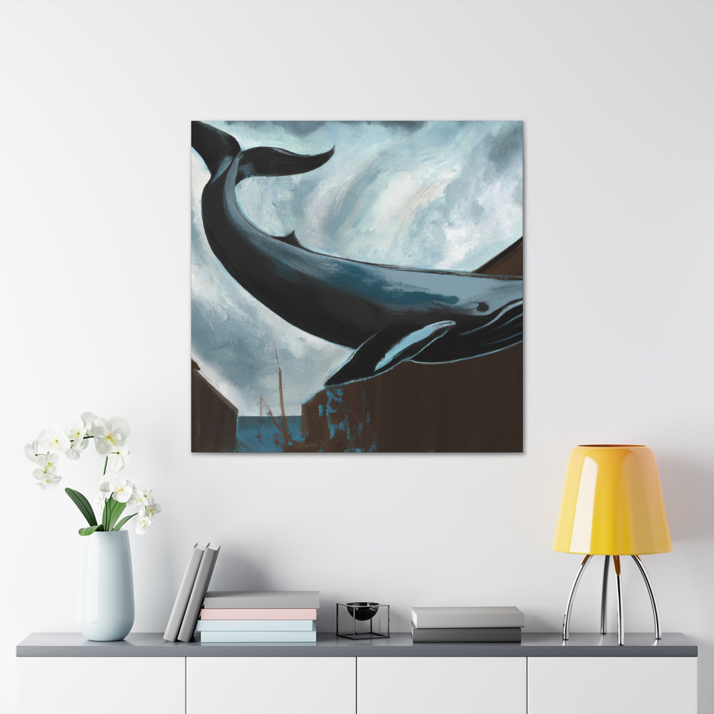 Whale in the Harbor - Canvas