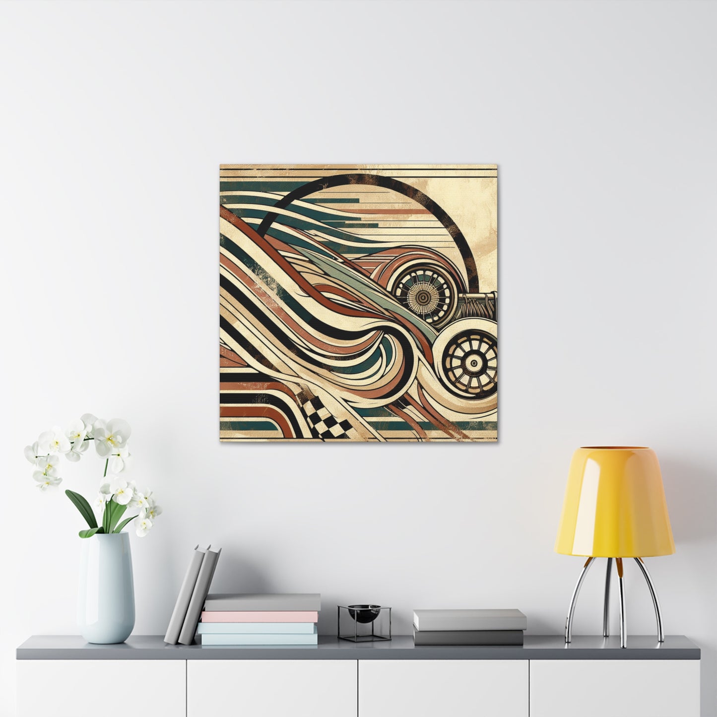 Ethereal Elegance: Racing Streaks - Canvas