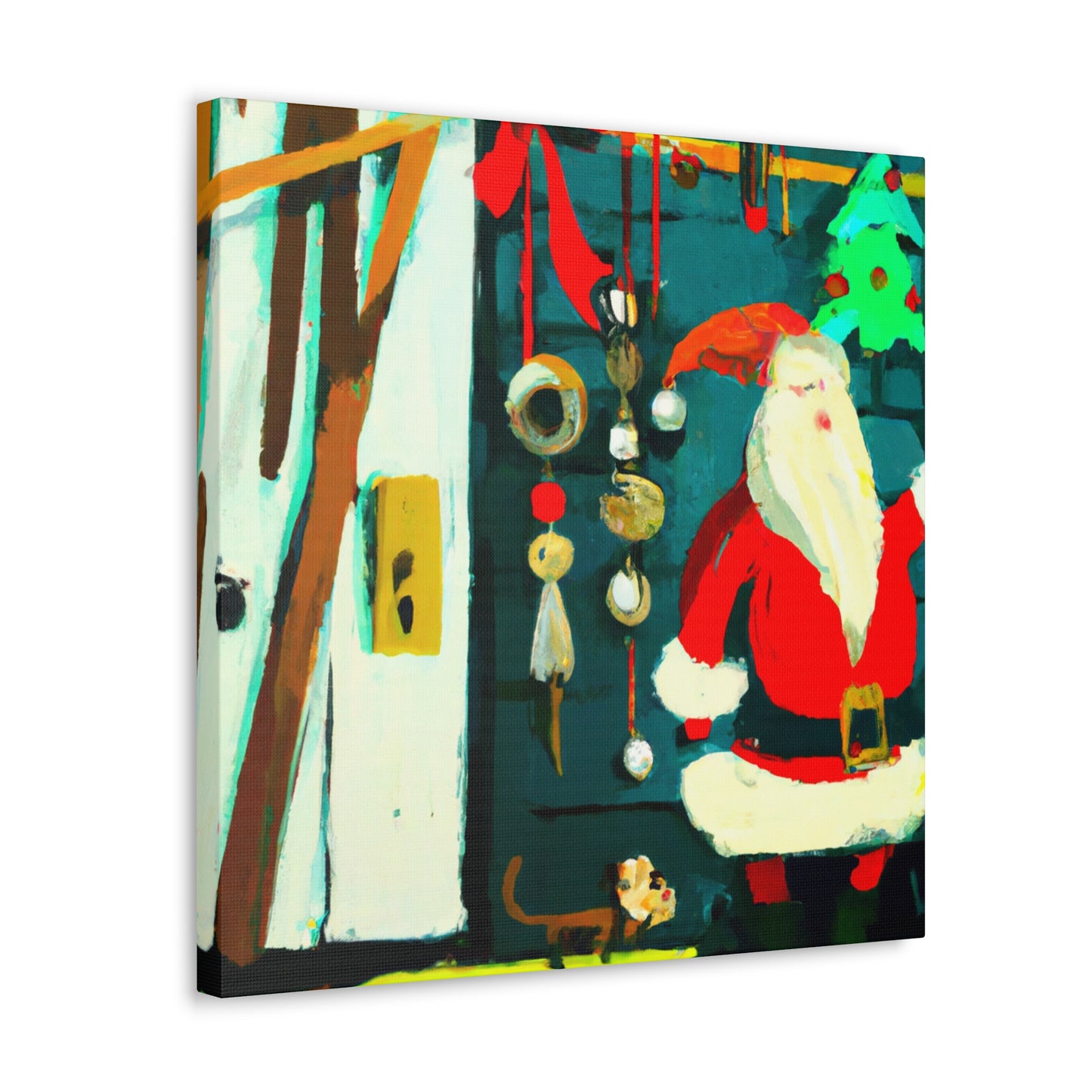 Santa's Wintry Workshop - Canvas