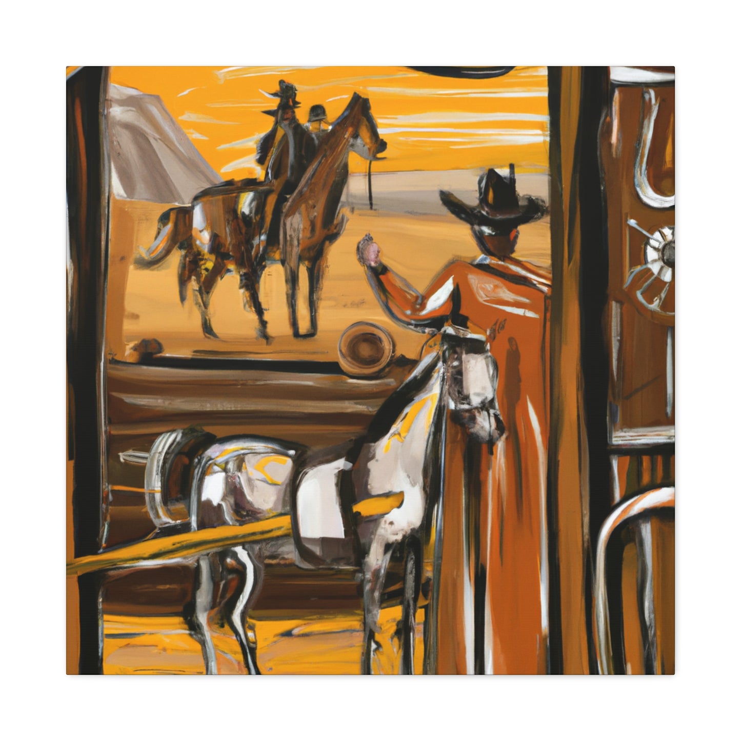 "Stagecoach in Motion" - Canvas