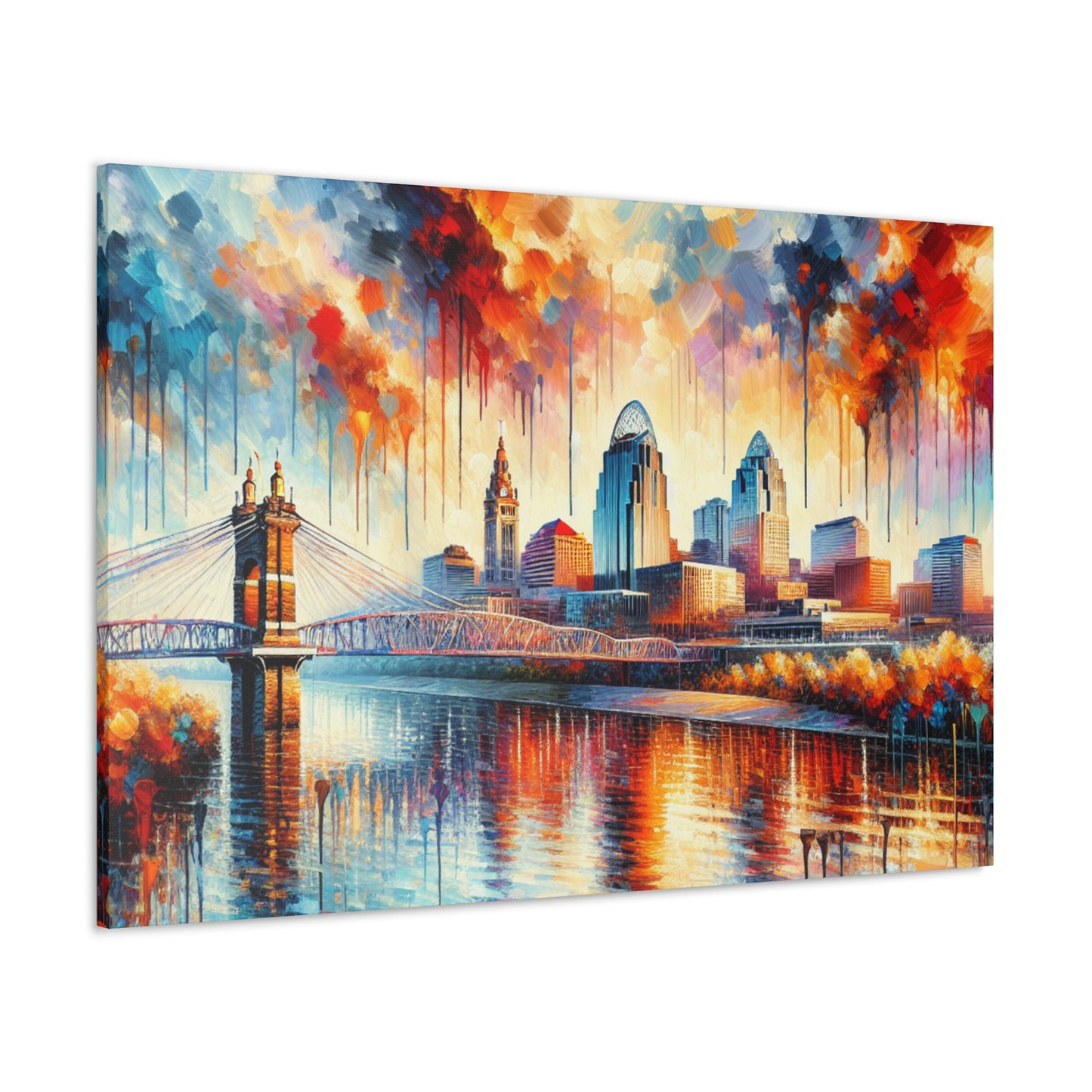 "Cityscape of Cincinnati" - Canvas