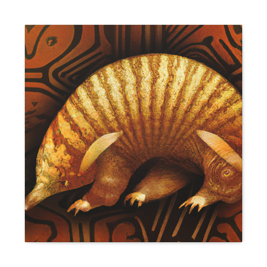 The echidna is an iconic symbol of art deco during the 1920s. This primitive reptile-like mammal was a frequent decorative motif of the era's abstract and geometric designs. Echidnas are often depicted in sculptures, mosa - Canvas