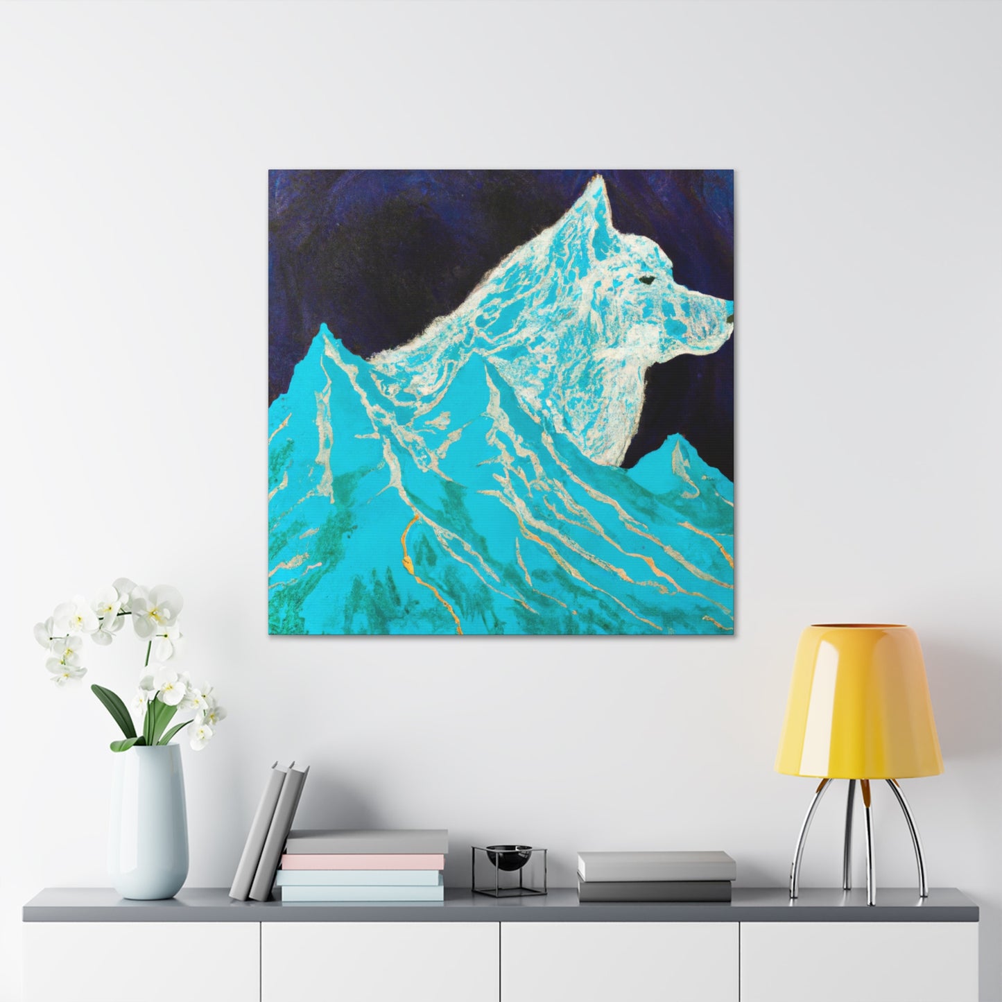 Wolf in Moonlight Glow - Canvas