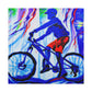 Cycling in Colorful Expression - Canvas