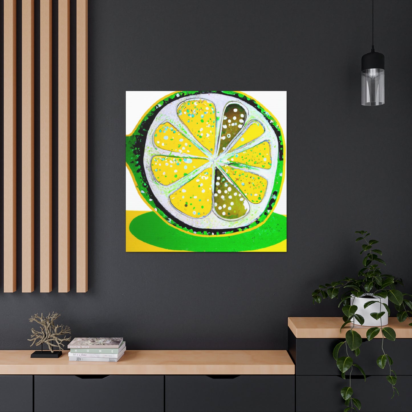 Lemon Folk Art Painting - Canvas