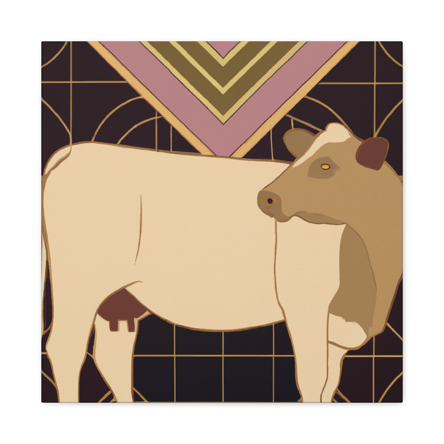 "Pastoral Art Deco Jersey" - Canvas