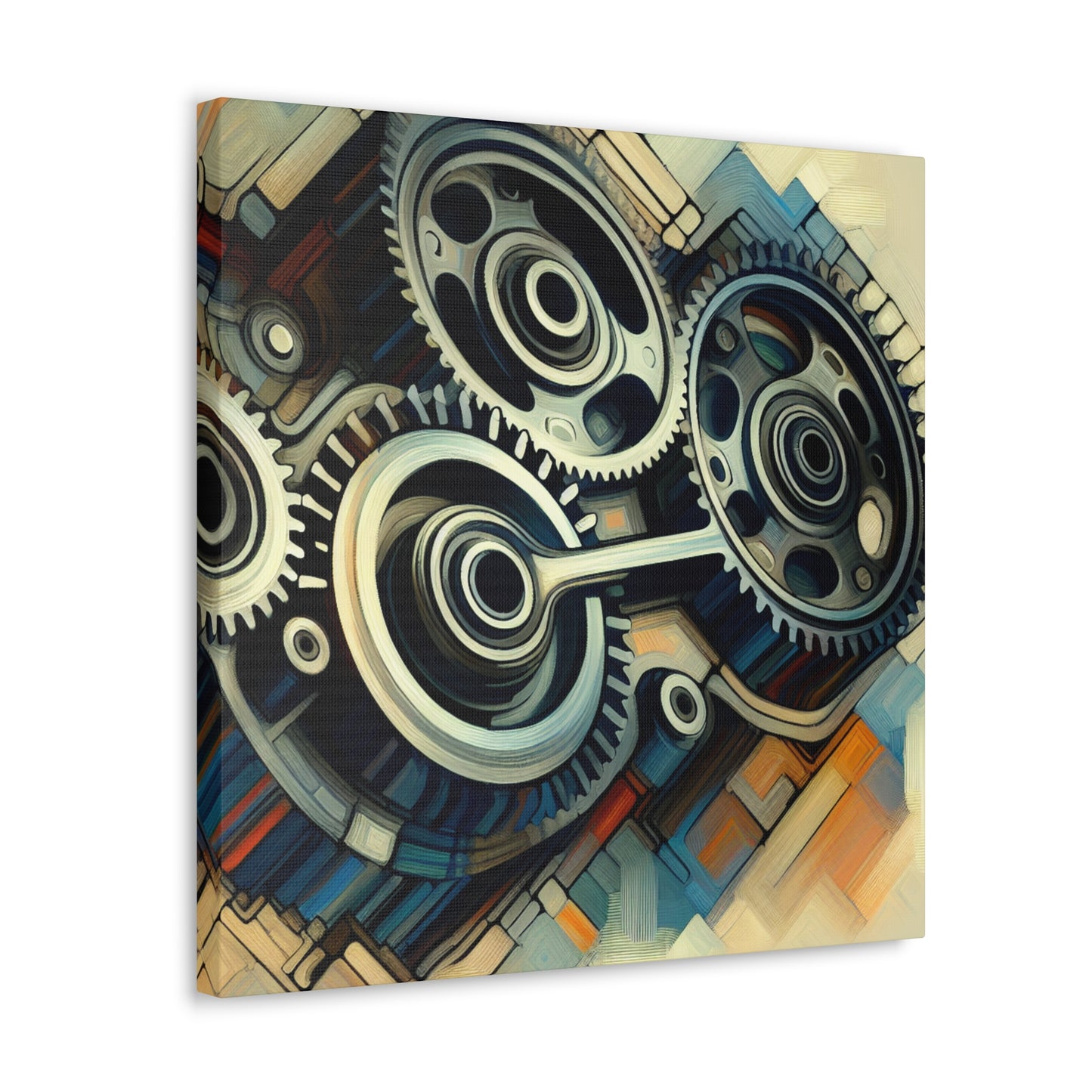 "Mechanical Musings: Crankshaft Symphony" - Canvas