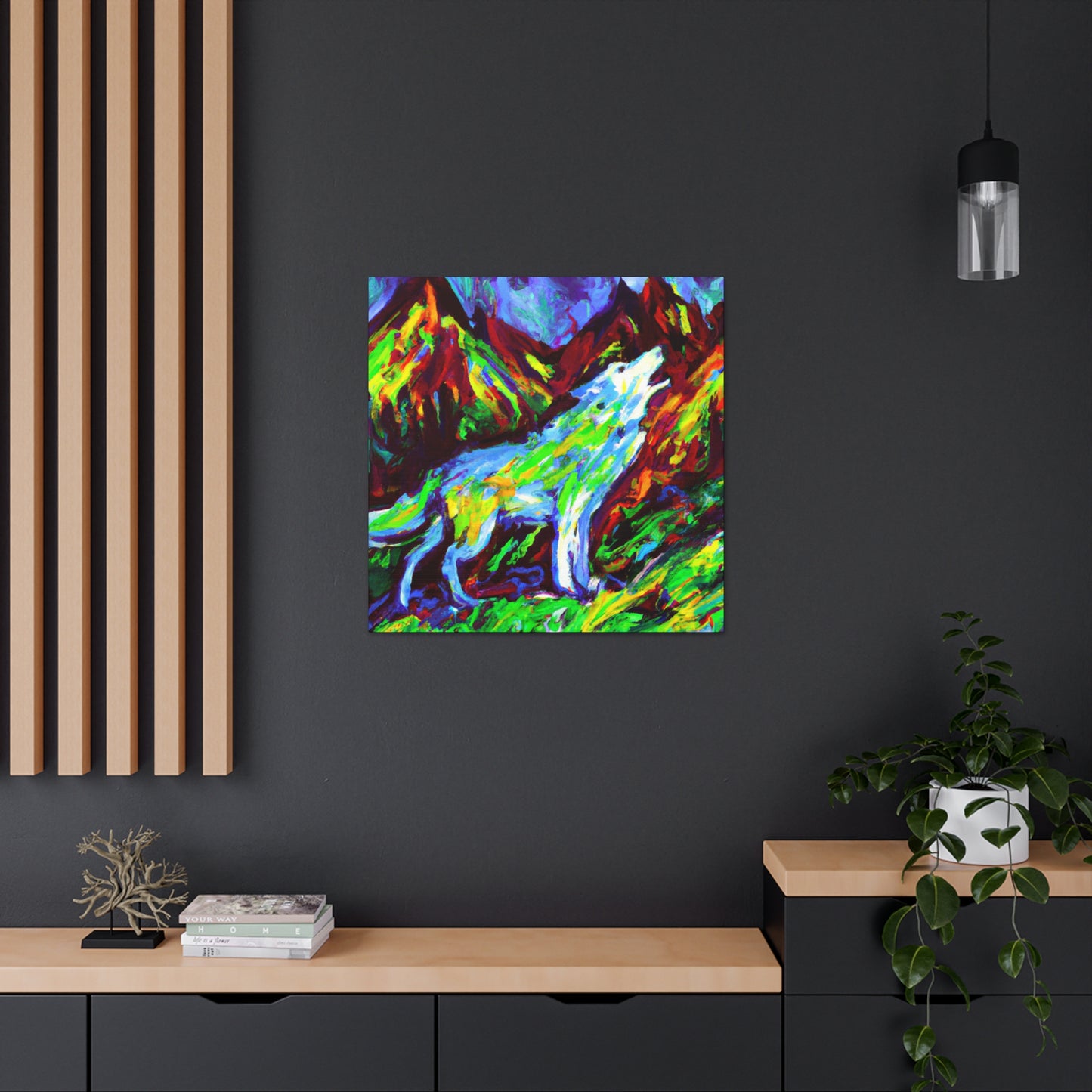 "Wolf in Fauvist Hues" - Canvas